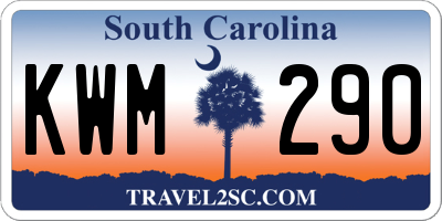 SC license plate KWM290
