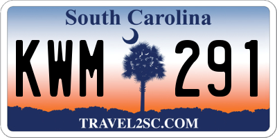 SC license plate KWM291