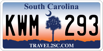 SC license plate KWM293
