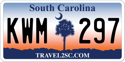 SC license plate KWM297