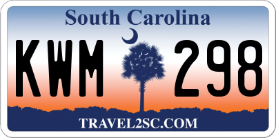 SC license plate KWM298