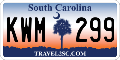 SC license plate KWM299