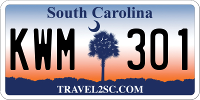 SC license plate KWM301