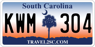 SC license plate KWM304