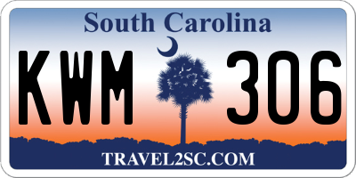 SC license plate KWM306