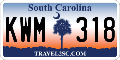 SC license plate KWM318