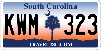 SC license plate KWM323