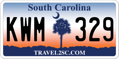 SC license plate KWM329