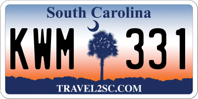 SC license plate KWM331