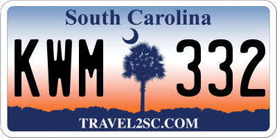 SC license plate KWM332