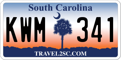 SC license plate KWM341