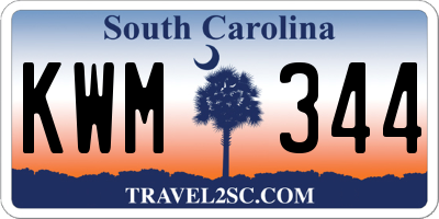 SC license plate KWM344
