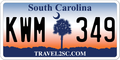 SC license plate KWM349