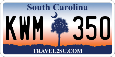 SC license plate KWM350
