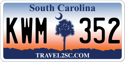 SC license plate KWM352