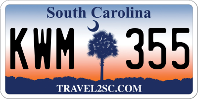 SC license plate KWM355