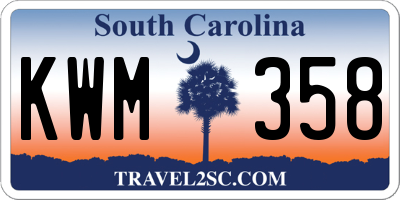 SC license plate KWM358