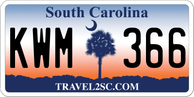SC license plate KWM366