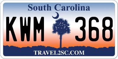 SC license plate KWM368