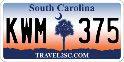 SC license plate KWM375