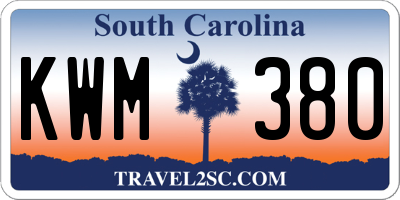 SC license plate KWM380
