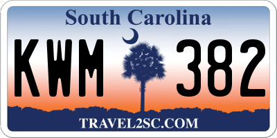 SC license plate KWM382
