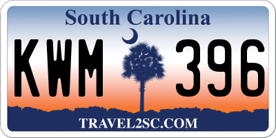 SC license plate KWM396