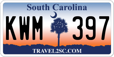 SC license plate KWM397