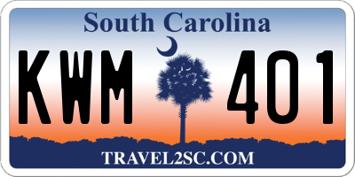 SC license plate KWM401