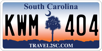 SC license plate KWM404