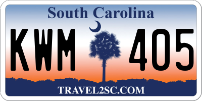 SC license plate KWM405
