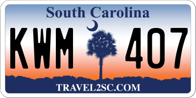 SC license plate KWM407