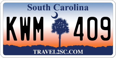 SC license plate KWM409