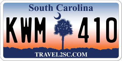 SC license plate KWM410