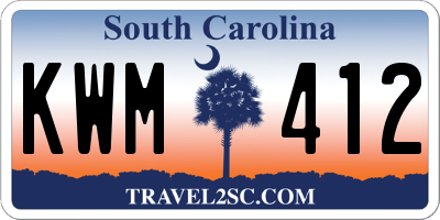 SC license plate KWM412