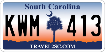 SC license plate KWM413