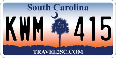 SC license plate KWM415