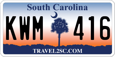 SC license plate KWM416