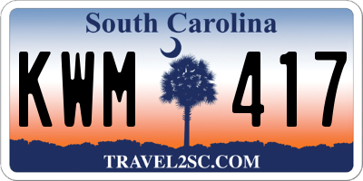 SC license plate KWM417