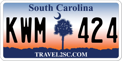 SC license plate KWM424