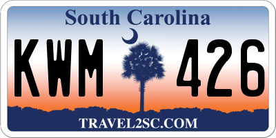 SC license plate KWM426