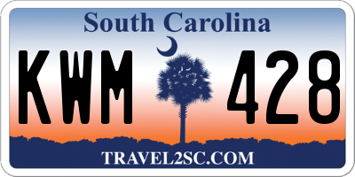 SC license plate KWM428