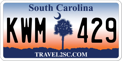 SC license plate KWM429