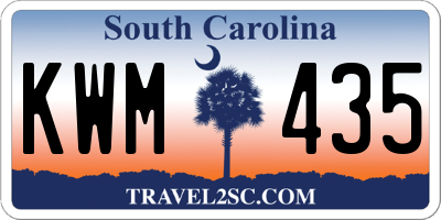 SC license plate KWM435