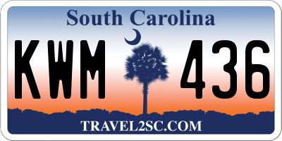 SC license plate KWM436
