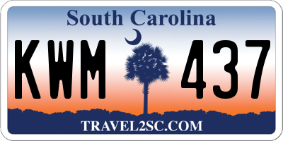 SC license plate KWM437