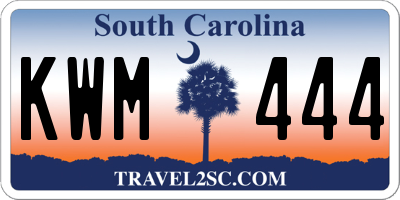 SC license plate KWM444