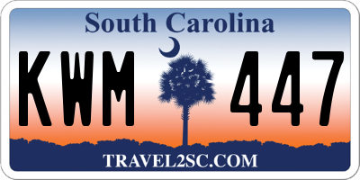 SC license plate KWM447
