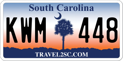 SC license plate KWM448