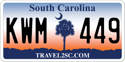 SC license plate KWM449